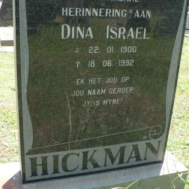 HICKMAN Dina Israel 1900-1992