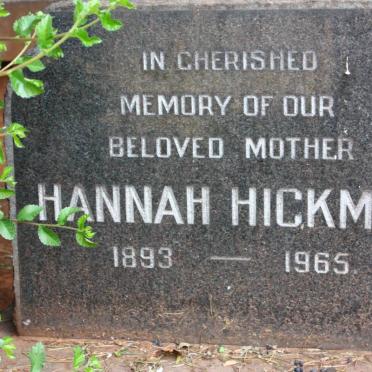 HICKMAN Hannah 1893-1965