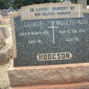 HODGSON George -1951 &amp; Millicent Maud -1956