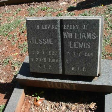 HUNT William Lewis 1921- &amp; Jessie 1922-1988