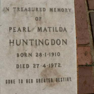 HUNTINGDON Pearl Matilda 1910-1972