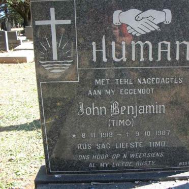 HUMAN John Benjamin 1918-1987