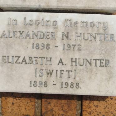 HUNTER Alexander N. 1898-1972 &amp; Elizabeth A. SWIFT 1898-1988