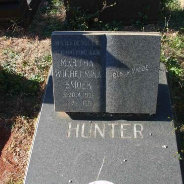 HUNTER Martha Wilhelmina Smoek 1931-1981