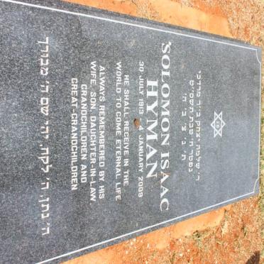 HYMAN Solomon Isaac 1913-2009
