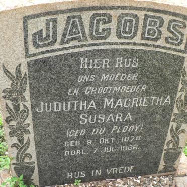 JACOBS Judutha Magrietha Susara nee DU PLOOY 1878-1966