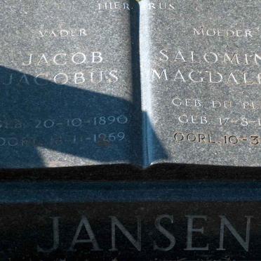 JANSEN Jacob Jacobus 1890-1969 &amp; Salomina Madgalena DU PLESSIS 1898-1981