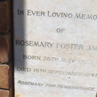 JACK Rosemary Foster 1927-1945