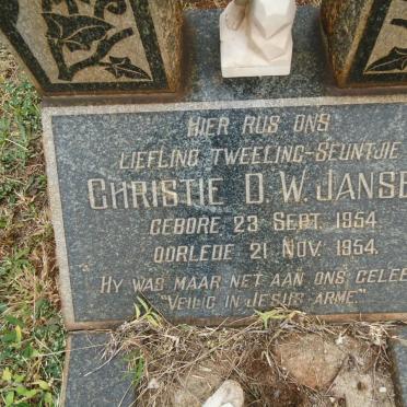 JANSEN Christie D.W. 1954-1954