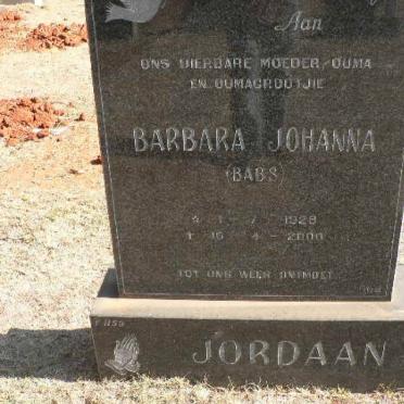 JORDAAN Barbara Johanna 1928-2000
