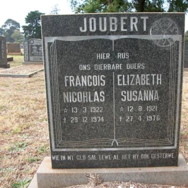 JOUBERT Francois Nicohlas 1922-1974 &amp; Elizabeth Susanna 1921-1976