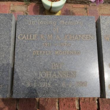 JOHANSEN R.M.A. 1911-1974 &amp; Pat 1915-1995