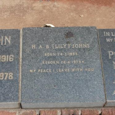 JOHNS H.A.B. 1895-1979