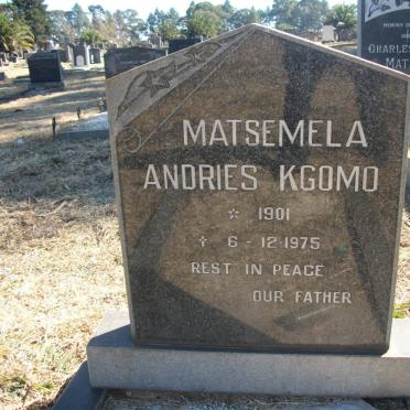 KGOMO Matsemela Andries 1901-1975