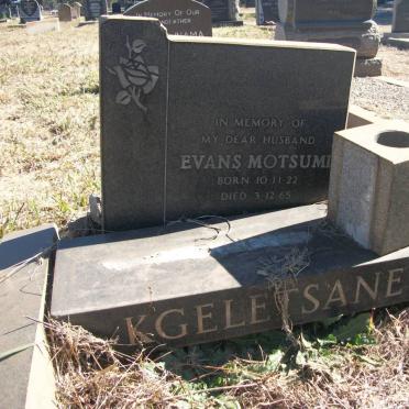 KGELETSANE Evans Motsumi 1922-1965