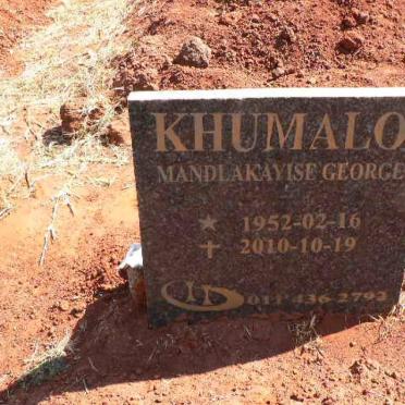 KHUMALO Mandlakayise George 1952-2010