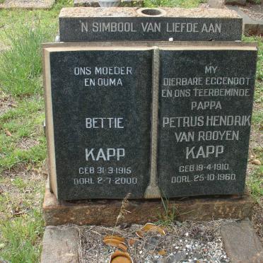 KAPP Petrus Hendrik van Rooyen 1910-1960 &amp; Bettie 1915-2000