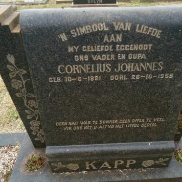 KAPP Cornelius Johannes 1891-1959