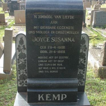 KEMP Joyce Susanna 1906-1968