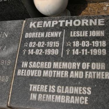 KEMPTHORNE Leslie John 1918-1999 &amp; Doreen Jenny 19151990