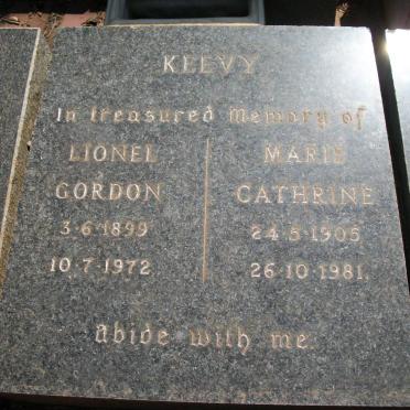 KEEVY Lionel Gordon 1899-1972 &amp; Marie Cathrine 1905-1981