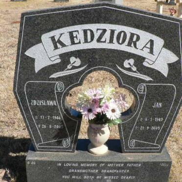 KEDZIORA Jan 1940-2005 &amp; Zdzislawa 1946-2005