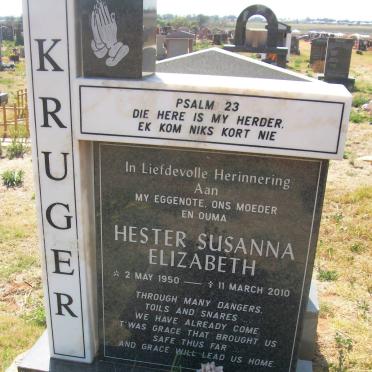 KRUGER Hester Susanna Elizabeth 1950-2010