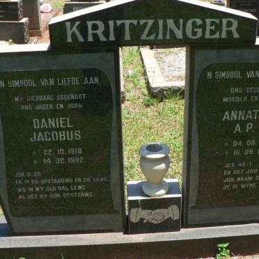 KRITZINGER Daniel Jacobus 1918-1992 &amp; A.P.C 1922-1994