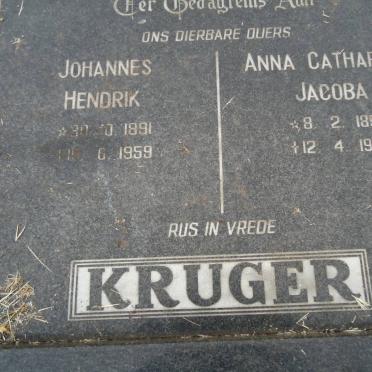 KRUGER Johannes Hendrik 1891-1959 &amp; Anna Catharina Jacoba 1893-1967