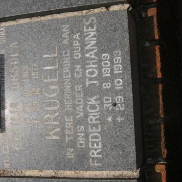 KRUGELL Frederick Johannes 1909-1993 &amp; Cecilia Ursula 1919-1977
