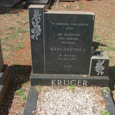 KRUGER Margaretha S. 1910-197?