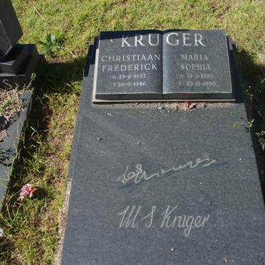 KRUGER Christiaan Frederick 1922-1986 &amp; Maria Sophia 1928-1990