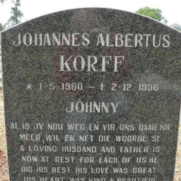 KORFF Johannes Albertus 1960-1996
