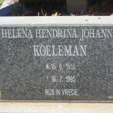 KOELEMAN Helena Hendrina Johanna 1910-1995