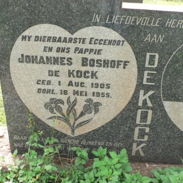 KOCK Johannes Boshoff, de 1905-1955
