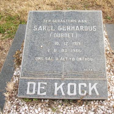 KOCK Sarel Gerhardus, de 1919-1986