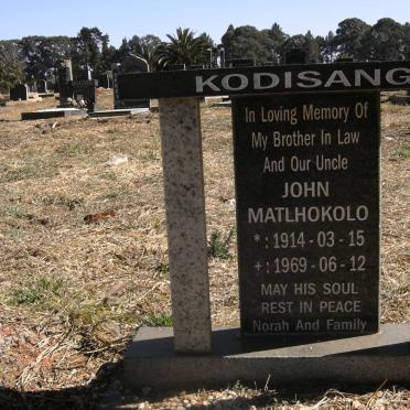 KODISANG John Matlhokolo 1914-1969