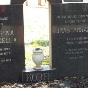 KORFF Lukas Abraham 1887-1971 &amp; Catharina Petronella 1897-1975
