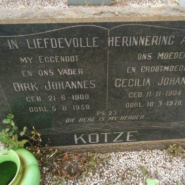 KOTZE Dirk Johannes 1900-1959 &amp; Cecilia Johanna 1904-1970