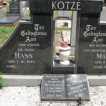 KOTZE Hans 1944- Marie 1946-1999 :: KOTZE Wynand 1969-1989
