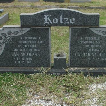 KOTZE Jan Nicolaas 1936-1988 &amp; Catharina Helena 1928-