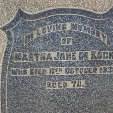 KOCK Martha Jane, de -1938