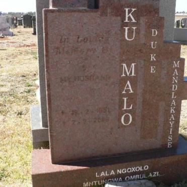 KUHMALO Duke Madlakayise 1951-2008