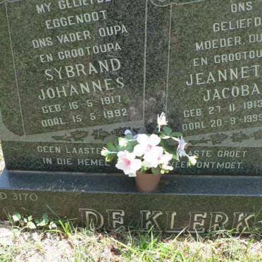 KLERK Sybrand Johannes, de 1917-1992 &amp; Jeannetta Jacoba 1913-1999