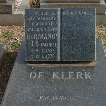 KLERK Hermanus J.B., de 1925-1978