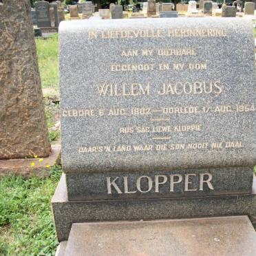 KLOPPER Willem Jacobus 1882-1954
