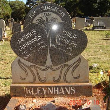 KLEYNHANS Philip Rudolph 1919-2007 :: KLEYNHANS Jacobus Johannes 1949-1983