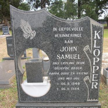 KLOPPER John Samuel 1949-1994