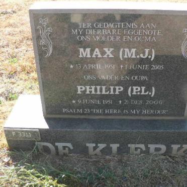 KLERK P.L., de 1951-2006 &amp; M.J. 1951-2005