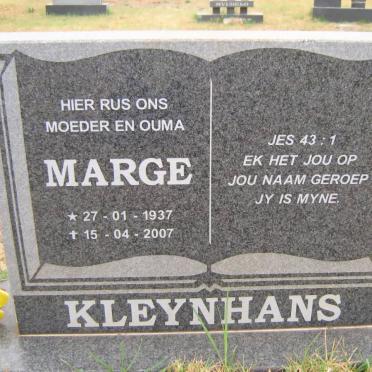 KLEYNHANS Marge 1937-2007